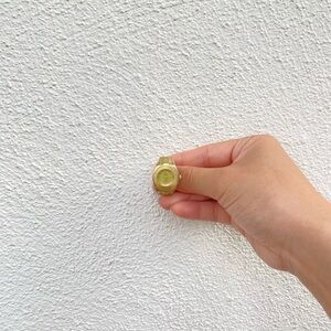 Vintage Gold Ring Watch with Yellow Dial